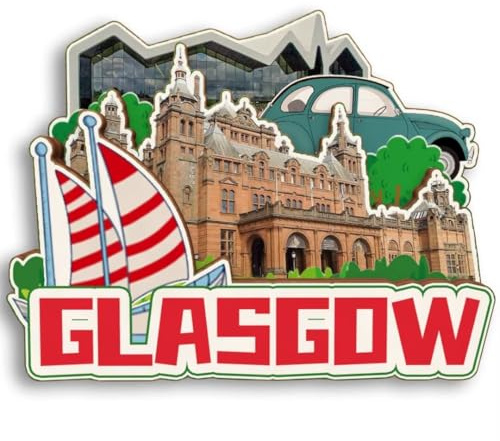 Glasgow UK 3D-Kühlschrankmagnet aus Holz, Stadt, Reise, Souvenir, niedliche Kühlschrank-Aufkleber, Dekoration für Zuhause, Küche