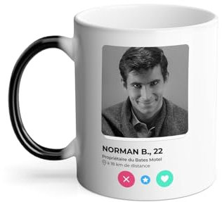 Thermoreagierende Tasse Magische Tasse – Norman Bates Social Network Psycho Treffen Liebe – 325 ml
