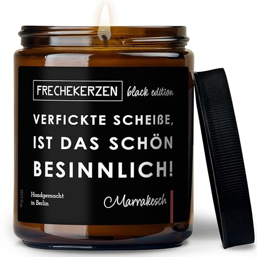 Lustige Duftkerze mit Spruch zu Weihnachten | Handgemacht aus Sojawachs | In Geschenkbox | Valentinstag Weihnachts Geschenk Idee Deko Tischdeko Dekoration |Marrakesch