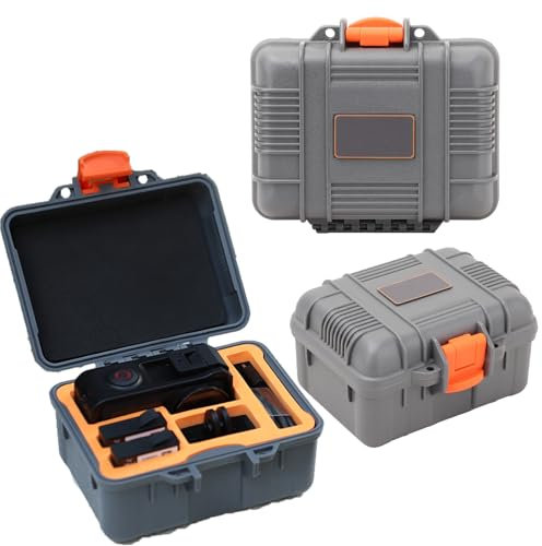 CERFFOOL Mini-Hartschalentasche für DJI Osmo Action 5 Pro/4/3, Transporttasche, tragbar, Schutztasche für Action-Kameras, Zubehör, grau