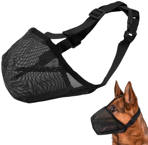 Maulkorb für Mittlere Hunde, Atmungsaktiver & Verstellbarer Hundemaulkorb mit Mesh-Design, für Giftköderschutz, Sicher bei Spaziergang, Training und Tierarzt (L)