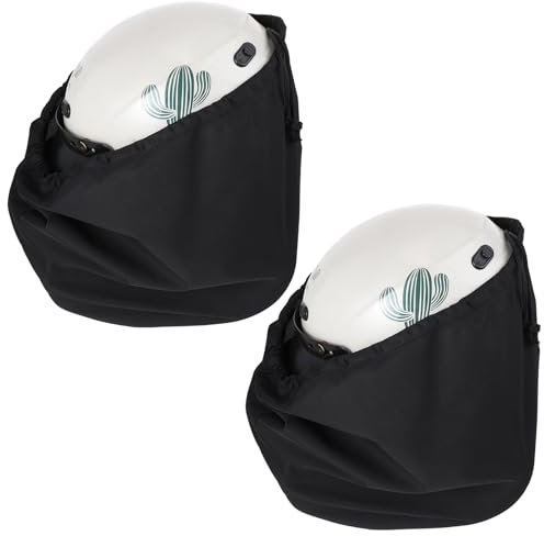 2PCS Helmet Bag Microfiber Ski Hood Storage Bags with Drawstring Locking, Folding Large Storage Helmet Organization Backpack Lightweight for Motorcycle Bicycle Bike Riding Travel Racing(Black)