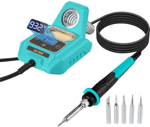Kabelloser Lötkolben Kompatibel mit Makita 18V Akku, Tragbarer Lötkolben Schnelles Aufheizen mit LED Digitale Display 100-500 °C für Heimwerker, Gerätereparatur, DIY Reparaturen