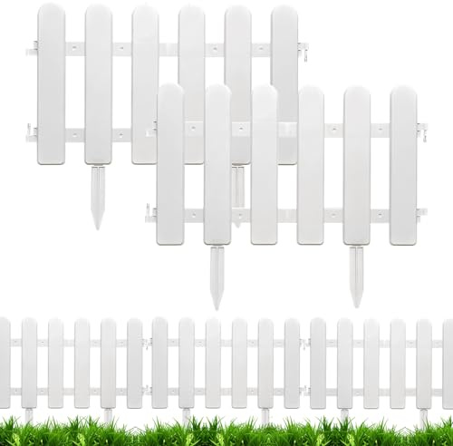 Rasenkante Kunststoff 30CM, Gartenzaun steckzaun Kunststoff eetumrandung Garten Beeteinfassung Gartenzaun zum Stecken Blumenbeet Umrandung Gartenpalisade für Garten (4, 50x30cm-A)