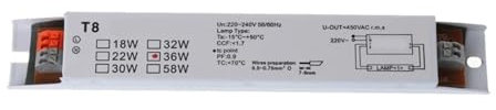 BPBZUTUMDZ Reattori for lampade Fluorescenti for reattore elettronico T8 ad Ampia Tensione 220-240 V CA 36 W