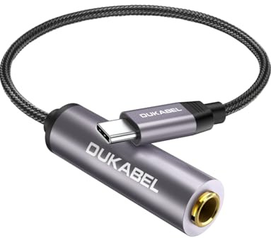 DuKabel Adattatore jack da USB C a 6,35 mm USB C maschio a 1/4 femmina Adattatore Aux con alloggiamento in metallo e cavo in nylon compatibile con smartphone, laptop, mixer e amplificatore, cuffie