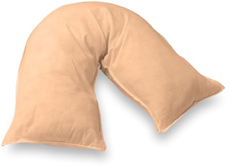 Home Sweet Home UK V Shaped Pillowcase Plain Soft Brushed Microfibre Easy Care, Neck & Back Support Orthopedic Pregnancy Pillow Cover - V Pillow Case Cover only