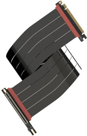 LINKUP - AVA5 Armour PCIE 5.0 Riser-Kabel [70cm (Gesamtlänge 74cm)] RTX5090 RX9070 GPU Bereit | x16 128GB/s Geschwindigkeit | PCIe 4.0 & WRX80/WRX90E Kompatibel | Rechter Winkel Schwarz