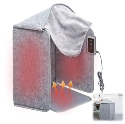 WRQIOO Infrarot Heizpaneel, Faltbares Infrarotheizung Schreibtisch, Infrarot Schreibtischheizung mit Fußmatte, 5 Heizstufen und 6 Timing, 50x100cm Schreibtischheizer für Zuhause Büro