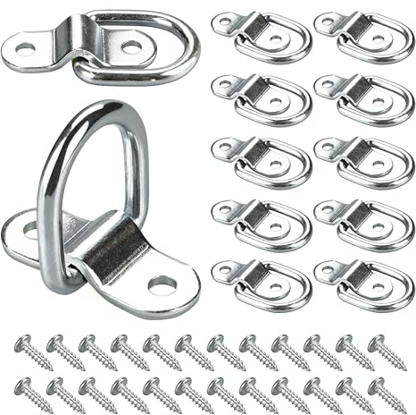 Zurrösen 12 Stück , D-Ring 6mm, Grundplatte 3mm für Anhänger, LKW, Camping
