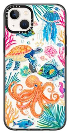CASETiFY Compact iPhone 14 Plus Case [Lightweight / 4 ft. 2X Military Grade Drop Protection/Slim] - Under the Sea 2 by Grace Andersson - Clear Black