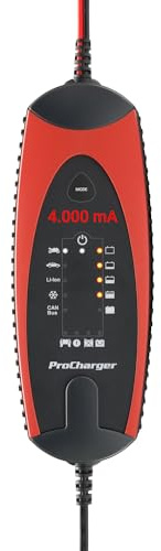 ProCharger 4.000 Diagnose- & Ladegerät Motorradbatterie & Auto, CAN Bus Fähig, Lithium Geeignet, Batterie Erhaltungsladegerät 12V 4.000mA, Automatische Ladestromanpassung
