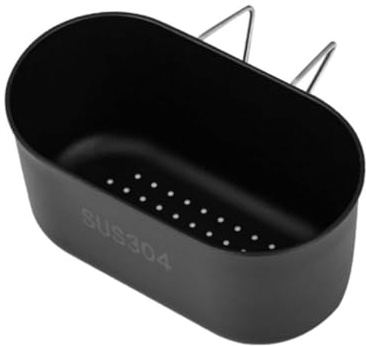 Stainless Steel Colander Basket, Kitchen Sink Drain Basket Hanging Storage Rack Strainer for Vegetables, Fruits, Kitchen Waste(Black)
