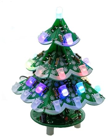 Snorvixre Juego de soldadura interactivo LED para árbol de Navidad, pequeño proyecto de electrónica, regalo, árbol de soldadura electrónico