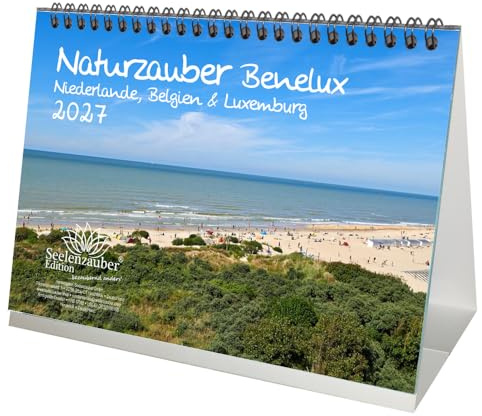 Naturzauber Benelux DIN A5 Tischkalender für 2027 Niederlande Belgien Holland Meer Reise Strand Urlaub - Seelenzauber