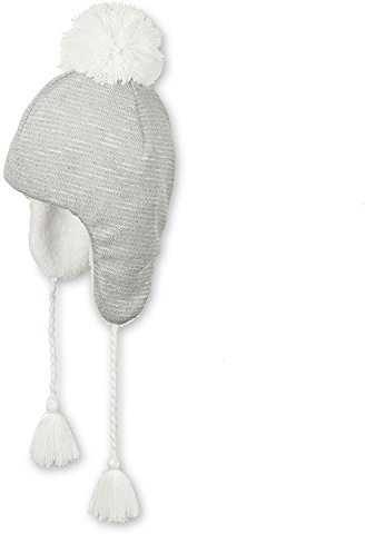 Sterntaler - Mädchen Mütze Inka-Mütze mit Bommel und Ohrenschutz, gestreift Glitzer, natur - 4411722, Größe 49