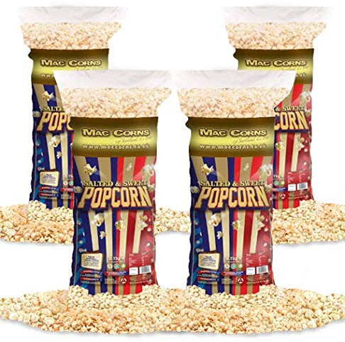 MacCorns Sweet & Salted Popcorn Bulk Pack | 4 x 2.7kg Resealable Bulk Bags of Sweet & Salted | Crunchy, Delicious Ideal for Parties, Events & Weddings | Free from Dairy, Nut & Soy