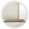 Meubletmoi Etagère Murale Ronde en métal Blanc avec Miroir et Tablette en Bois - Design Industriel Factory - Lune