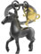 METALMORPHOSE - Porte-clés Cheval noir et son trophée doré - MTM235-01