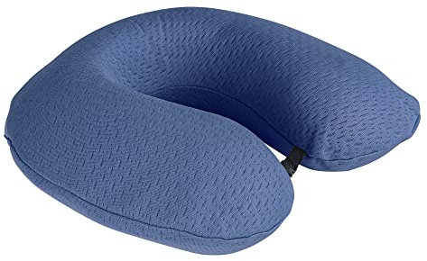 Komfortec Reisekissen, 100% Visco-Memory Schaum Nackenhörnchen, Oeko-TEX-zertifiziertes Reisekissen, Nackenkissen - Stützkissen - Travel Pillow, Leicht, Blau
