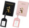 4 Pacchi Etichette per Bagagli e Valigie, Custodia Passaporto, Cover Unisex Portafoglio da Viaggio, per Viaggio di Lavoro, Nero+Rosa