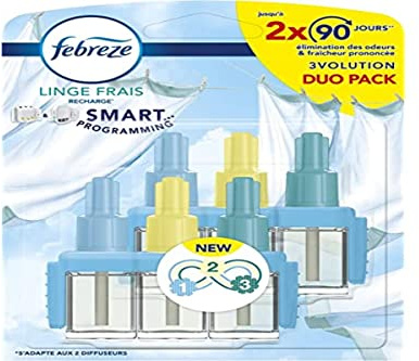 Febreze 3Volution Frischwäsche Nachfüllpack für elektrischen Lufterfrischer (2 x 20 ml) 40 ml, Geruchsentfernung