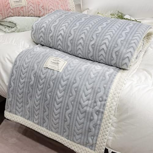 LUBOSE coperta a flangia coperta, coperta termica, coperta in velluto morbido, coperta per auto, coperta per letto, divano, coperta da viaggio, coperta super morbida a doppio lato (200 x 230 cm,
