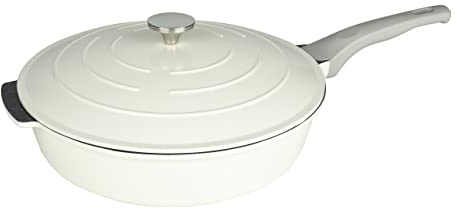 Commichef All in One Pan, Cream, Cast Aluminium, with Lid, Non-Stick, Suitable for Frying, Grilling, Sautéing and More, 32cm, XP-ALL32CR