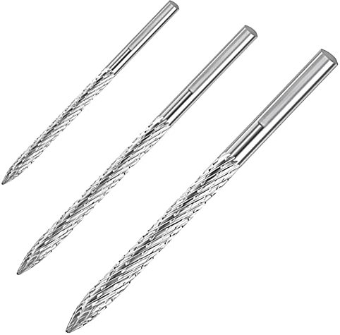 Juwaacoo Set mit 3 Bohrern für Reifen, Größen, Reparatur von Reifen, Hartmetallfräser, Bohrer, Patches für Reifen, Schneiden, Korken, Schneiden, Reibahle, Bohrmaschine