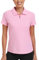AjezMax Women's Short Sleeve Golf T-Shirts 1/4 Zip Lady-fit Quick Drying Summer Lightweight Sports Golf Tennis Work Tee Top Pink M