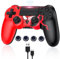 Bonacell Wireless Controller mit Kappen für Ps-4 Dual Vibration Kabellose Gamepad mit Turbo und 3.5mm Audio Jack/LED/Touch Pad/Joystick caps für P-s4/Pro/Slim/Pc(for Blue with 4 Cap Grip
