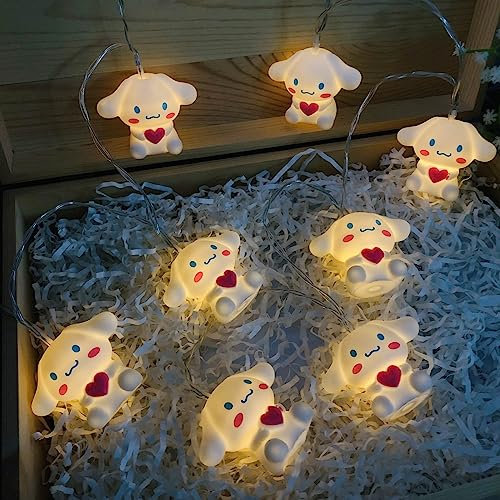 Riaxuebiy Niedliche Hunde Dekorative Lichterkette,Batterieantrieb Zimoroll -Nachtlichter für Neujahr,Festival Hochzeit,Party Weihnachtsbaum Dekoration (3m/20led, Hund)