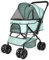 Haustier-Kinderwagen – Hunde-Kinderwagen für mittelgroße Hunde und Katzen mit wendbarem Griff, leicht zu gehender Hunde-Kinderwagen um 360 Grad drehbar, für kleine Hunde mit Netzfenster (Blaugrün)
