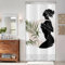 ASDCXZ Rideau de Douche Boho 90x180 cm, Art Abstrait Moderne Fille Feuilles Vertes Blanche Minces Lavables avec Oeillets Rideau Douche imperméable en Textile pour Baignoire avec 6 Crochets