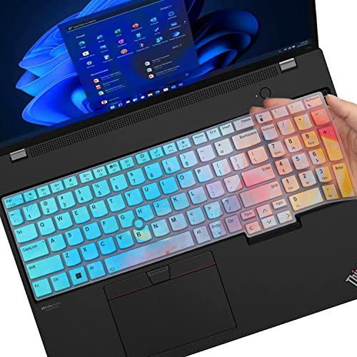 Keyboard Cover for Lenovo ThinkPad T16 P16 P16s 16, ThinkPad T16 Gen 1 16,L15 Gen 4/3 15.6 2023 2022 New Lenovo ThinkPad 15.6 16 Keyboard Skin (Not Fit Thinkpad L15 Gen 2/1)-Colorful