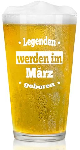 Joymaking Bierglas - Geburtstagsgeschenk für Männer im März, Sinnvolle Lustige Geschenke für Papa, Freund, Mitarbeiter, Sohn, Opa - 15oz