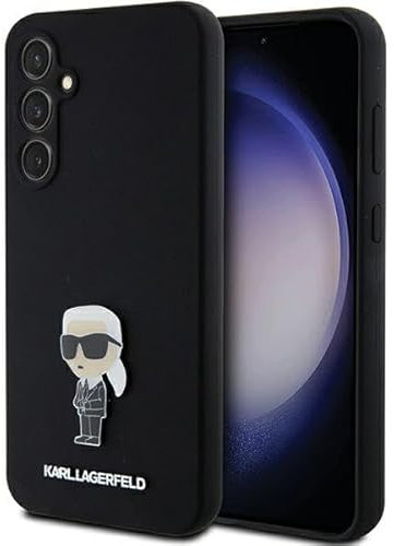 Karl Lagerfeld KLHCS23FEMHKNPK Hülle für S23 FE S711 Schwarz Silicone Ikonik Metal Pin