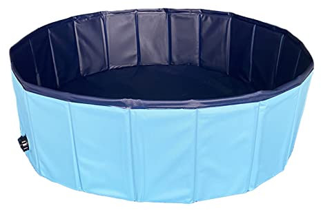 JINGAN Piscine dure pour chiens, piscine pliable pour jouer avec chiens, piscine avec baignoire pour douche pour chiens et animaux de compagnie avec trou de drainage latéral pour salle de bain, patio