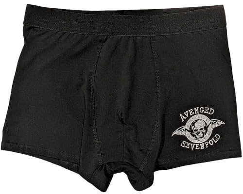 Rock Off officially licensed products Avenged Sevenfold Classic Deathbat Boxer Shorts L Black
