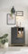 möbelando Leone Badezimmer Kommode in Ribbeck Eiche Optik, Graphit - Badezimmerschrank Bad Schrank mit viel Stauraum - 60 x 91 x 33 cm (B/H/T)