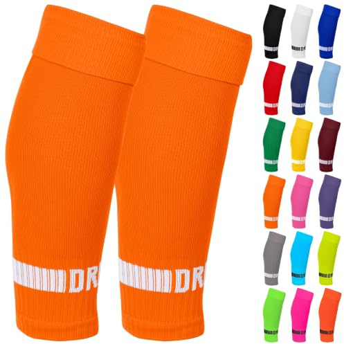 DRIPsox Football Sock Sleeves | 3 Sizes Kids-Men | 1 Pair Sock Sleeves | 18 Colours, 3 Sizes S-L, Purpose-Built Alternative To Cut Socks, Secure fit, Flexible stretch, Breathable Mesh, Kit Matching