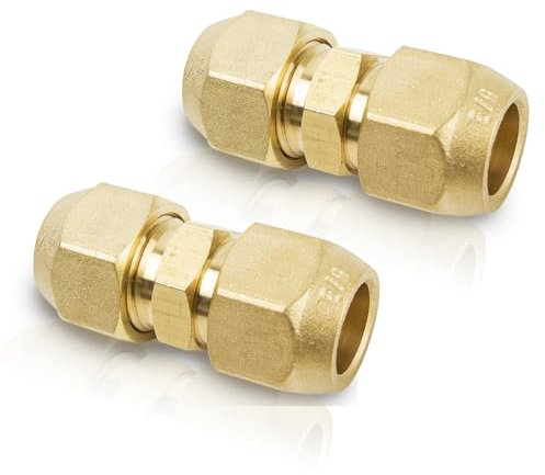 Lot de 2 raccords de raccordement 1/2 pour tuyaux en cuivre, rallonge de tuyau en cuivre, double raccord intermédiaire, pour raccordement immédiat, sans accessoires de soudure