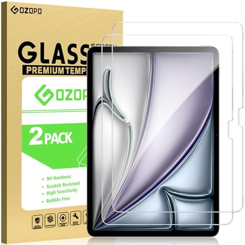 GOZOPO Protector de Pantalla para iPad Air 13 Pulgadas (2025/2024, M3/ M2), Película de Vidrio Templado