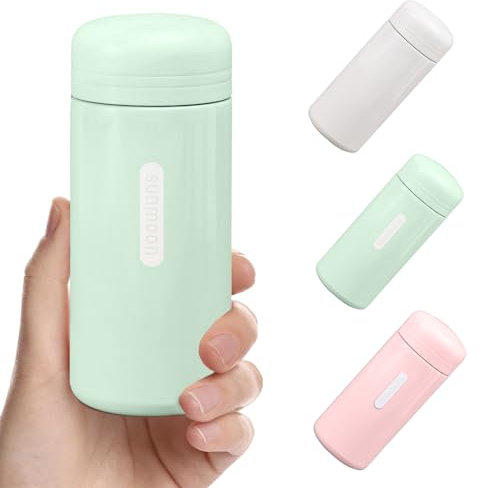 MUNSKT Bouteille Isotherme 150ml, Flacons en Acier Inoxydable 304 Mini Gourde Isotherme à Double Paroi Sous Vide Petites Bouteilles Thermos étanches pour Boissons Chaudes et Froides (Green)