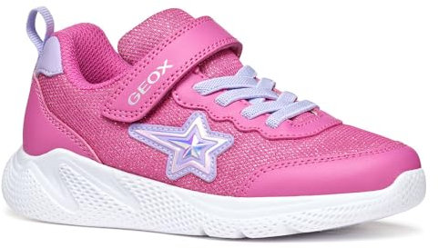 Geox J SPRINTYE Girl A Basket, Fuchsia/Lilac, 34 EU