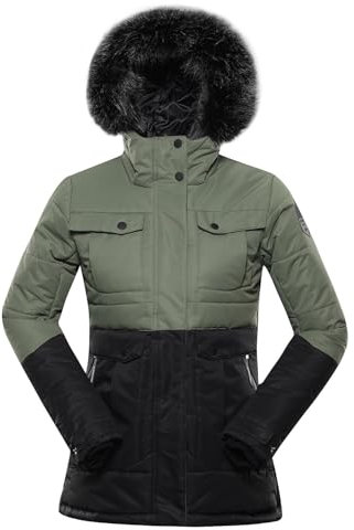 ALPINE PRO EGYPA Damen Winterjacke, Outdoor Jacke, Leicht Wanderjacke, Skijacke, Sportjacke, Funktionsjacke, Bergjacke, Winddichte, Wasserdichte und Atmungsaktive Jacke mit Warmfutter, Grün, XXL