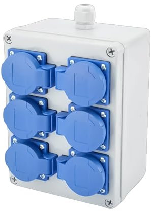 Prise de charge pour voiture électrique V 10 A - 6 trous - Pour l'intérieur et l'extérieur