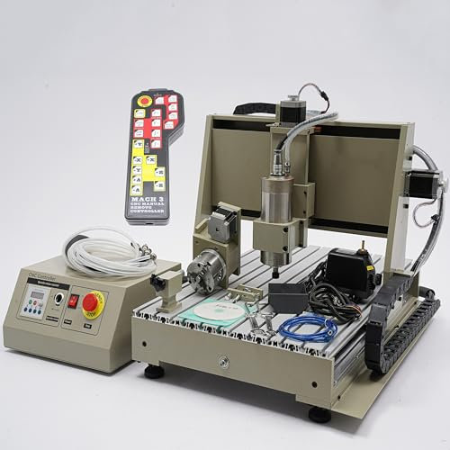 1,5KW 6040T-USB CNC-Router Fräsemaschine, 4-Achsen VFD Graviermaschine mit Fernbedienung und Wasserkühlung für PCB Holz PVC Acrylkristall Harz Kunststoff