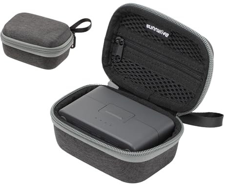 BeisDirect Tragetasche für DJI Mic Mini, stoßfeste Aufbewahrungstasche für DJI Mic Mini Wireless Mikrofon, Hartschalen-Reisetasche mit Karabiner, grau, Tragetasche