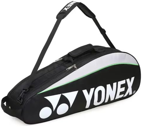 YONEX Badminton Tasche - Schlägertasche für Tennis, Badminton & Squashschläger Blau, Schwarz, Rot, Gelb, Rosa und Grün Badminton-Tasche, Platz für bis zu 6 Schläger + 3 Seitentaschen + Schuhfach